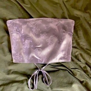 lavender lace up tube top